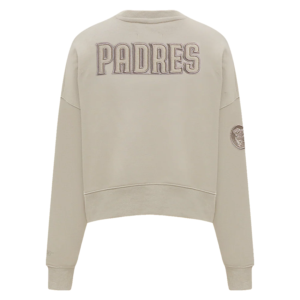 MLB SAN DIEGO PADRES NEUTRAL WOMEN'S CREWNECK (TAUPE) - Image 7