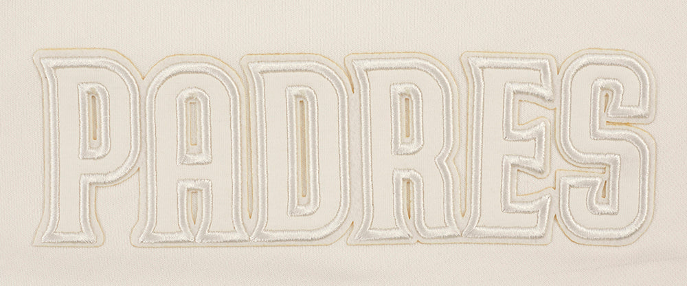 MLB SAN DIEGO PADRES NEUTRAL WOMEN'S CROPPED PULLOVER HOODIE (EGGSHELL) - Image 6