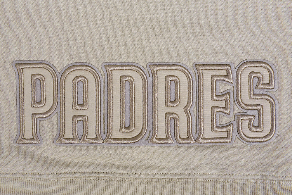 MLB SAN DIEGO PADRES NEUTRAL WOMEN'S CROPPED PULLOVER HOODIE (TAUPE) - Image 6