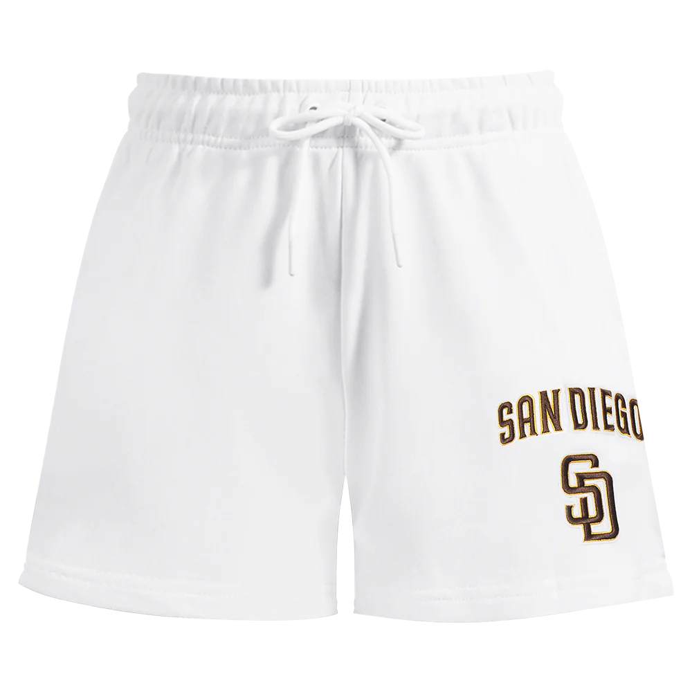 MLB SAN DIEGO PADRES CLASSIC WOMEN'S FLEECE SHORT (WHITE) - Image 2