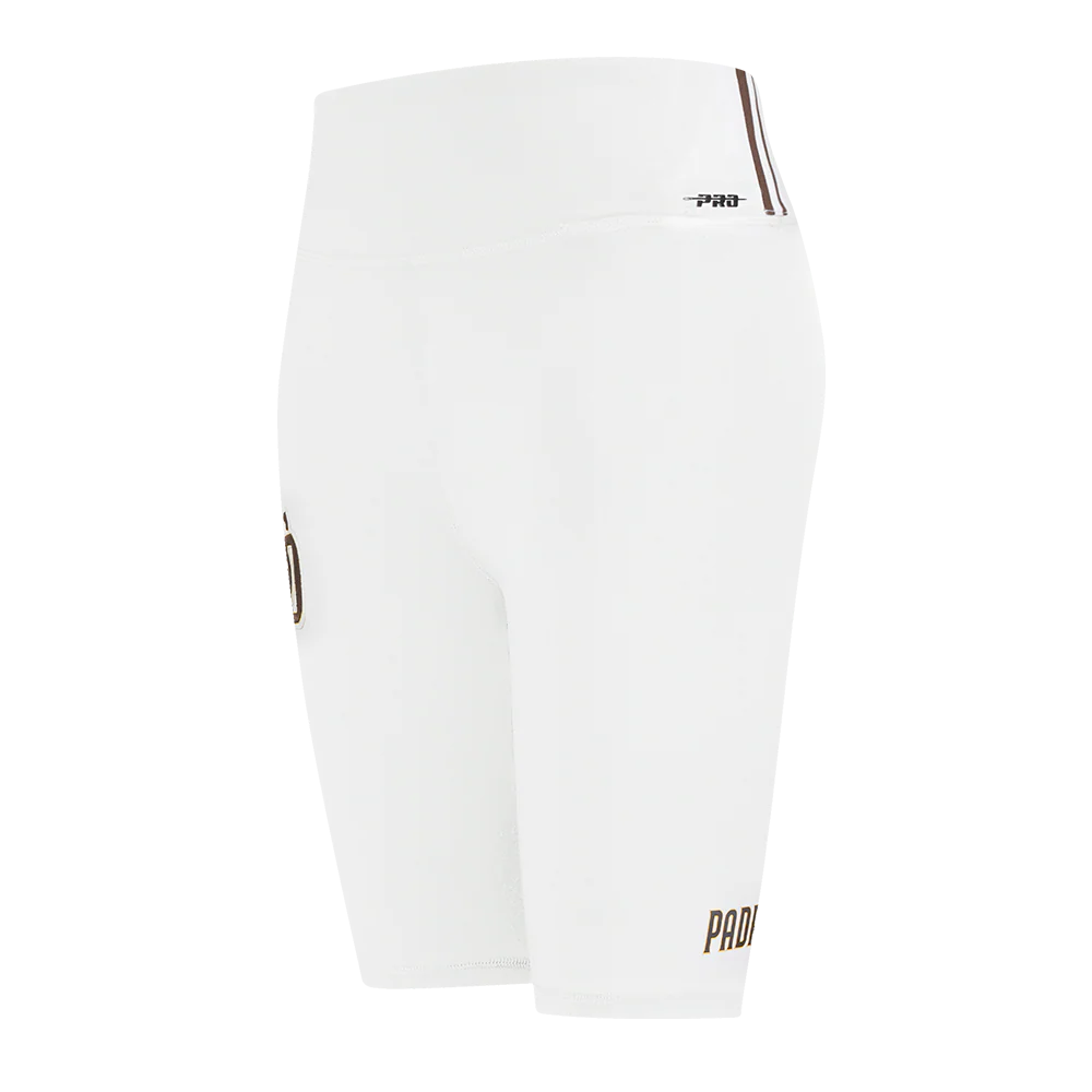 MLB SAN DIEGO PADRES CLASSIC WOMEN'S COTTON BIKE SHORT (WHITE) - Image 2