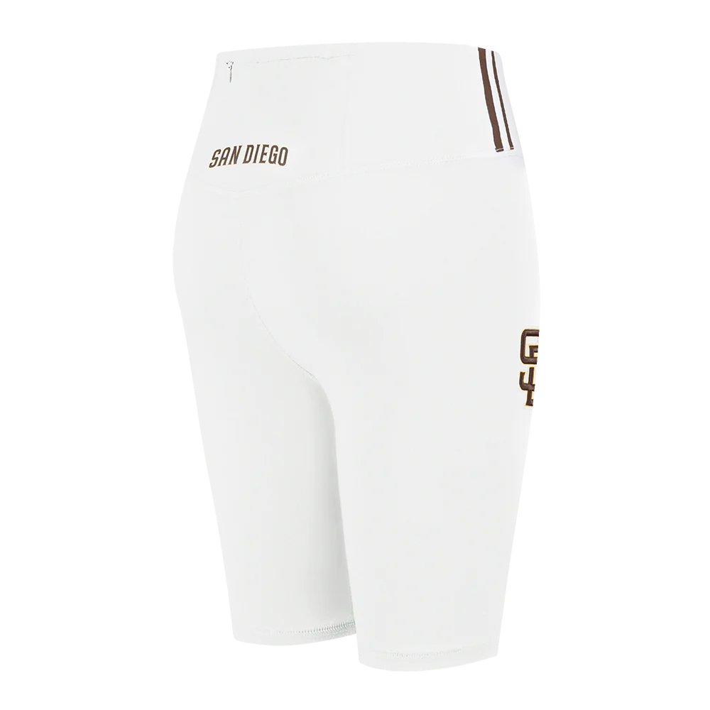 MLB SAN DIEGO PADRES CLASSIC WOMEN'S COTTON BIKE SHORT (WHITE) - Image 3