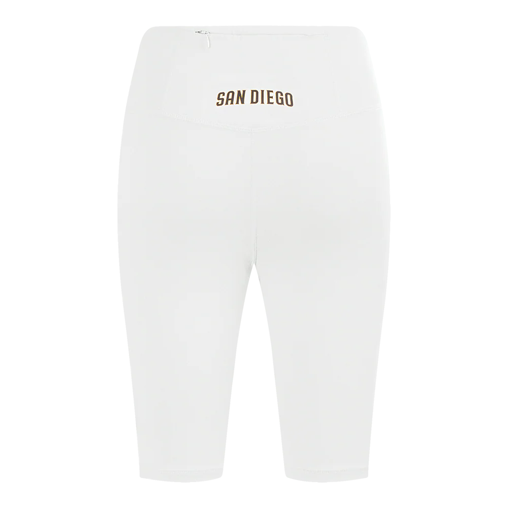 MLB SAN DIEGO PADRES CLASSIC WOMEN'S COTTON BIKE SHORT (WHITE) - Image 4