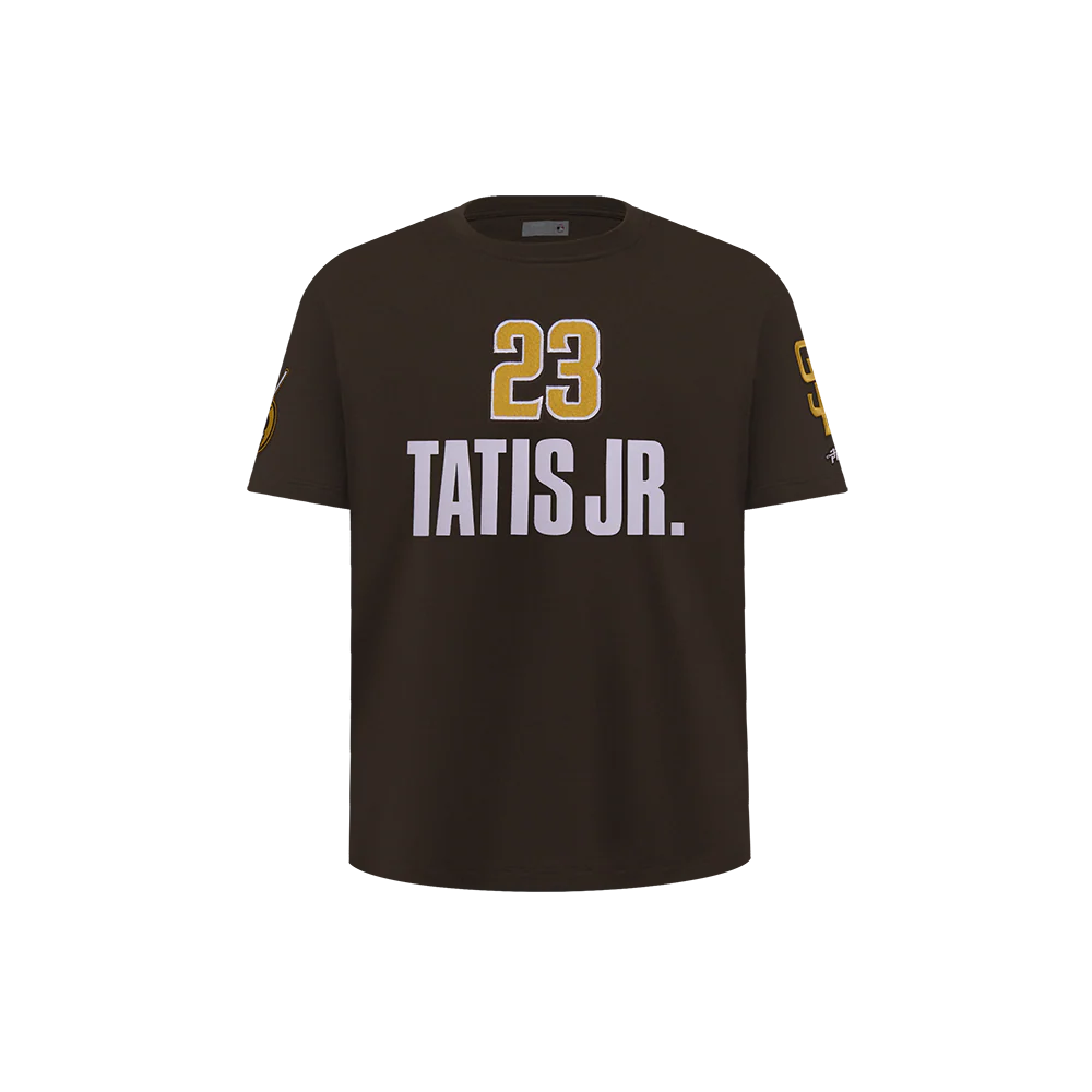 MLB SAN DIEGO PADRESFERNANDO TATIS #23 CLASSIC PLAYER NAME AND NUMBER LITTLE BOY'S TEE (BROWN)