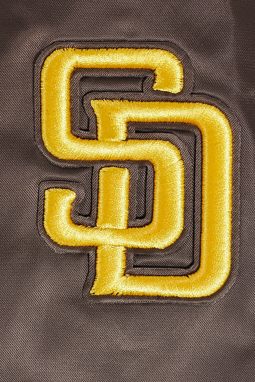 MLB SAN DIEGO PADRES SCRIPT TAIL WOMEN'S SATIN JACKET (BROWN) - Image 6