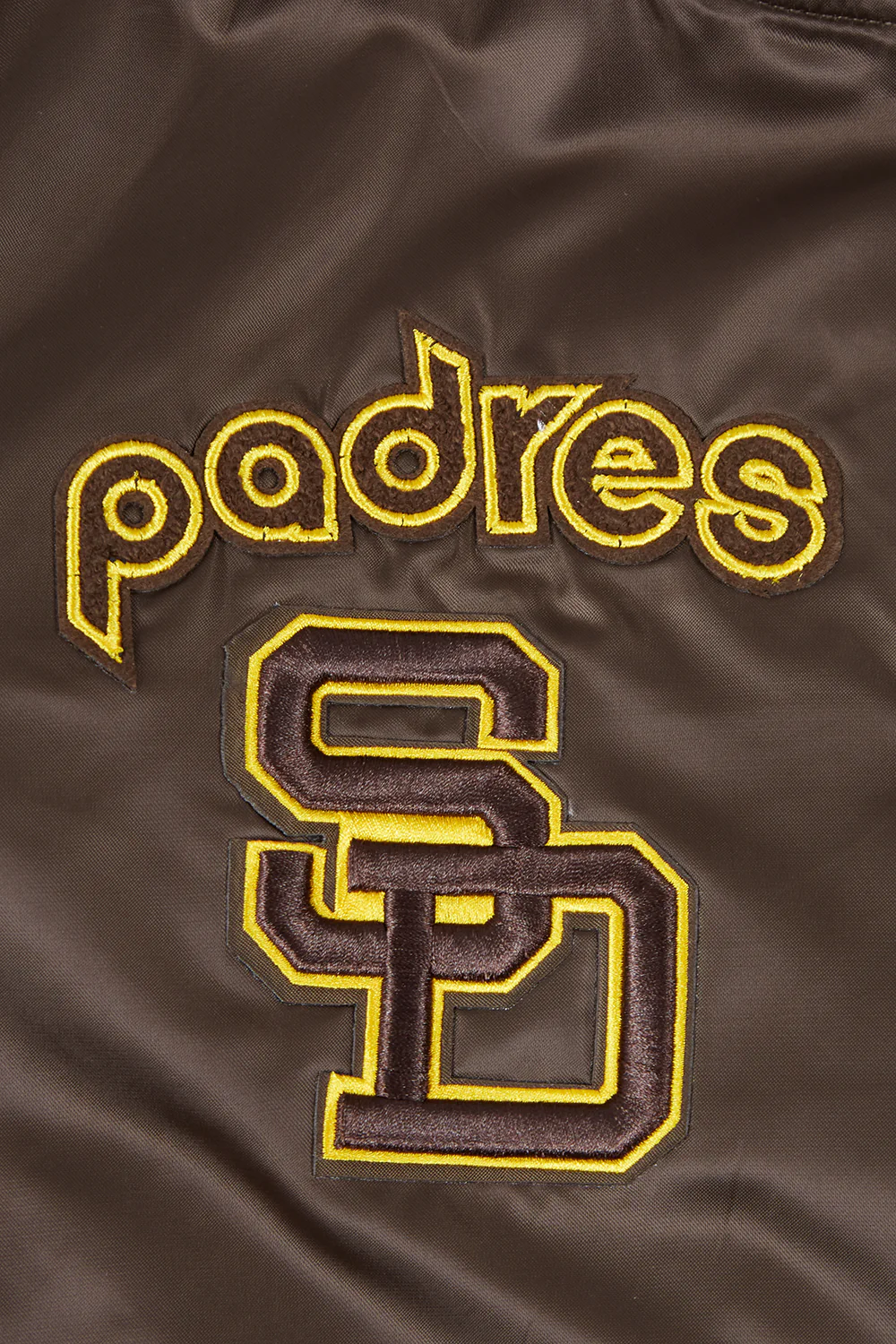 MLB SAN DIEGO PADRES RETRO CLASSIC WOMEN'S RIB SATIN JACKET (BROWN) - Image 6