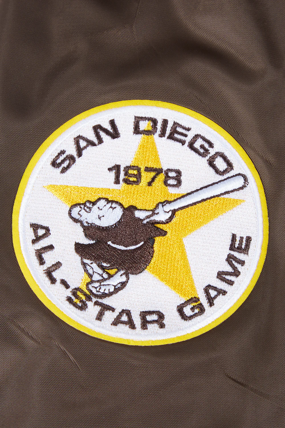 MLB SAN DIEGO PADRES RETRO CLASSIC WOMEN'S RIB SATIN JACKET (BROWN) - Image 7