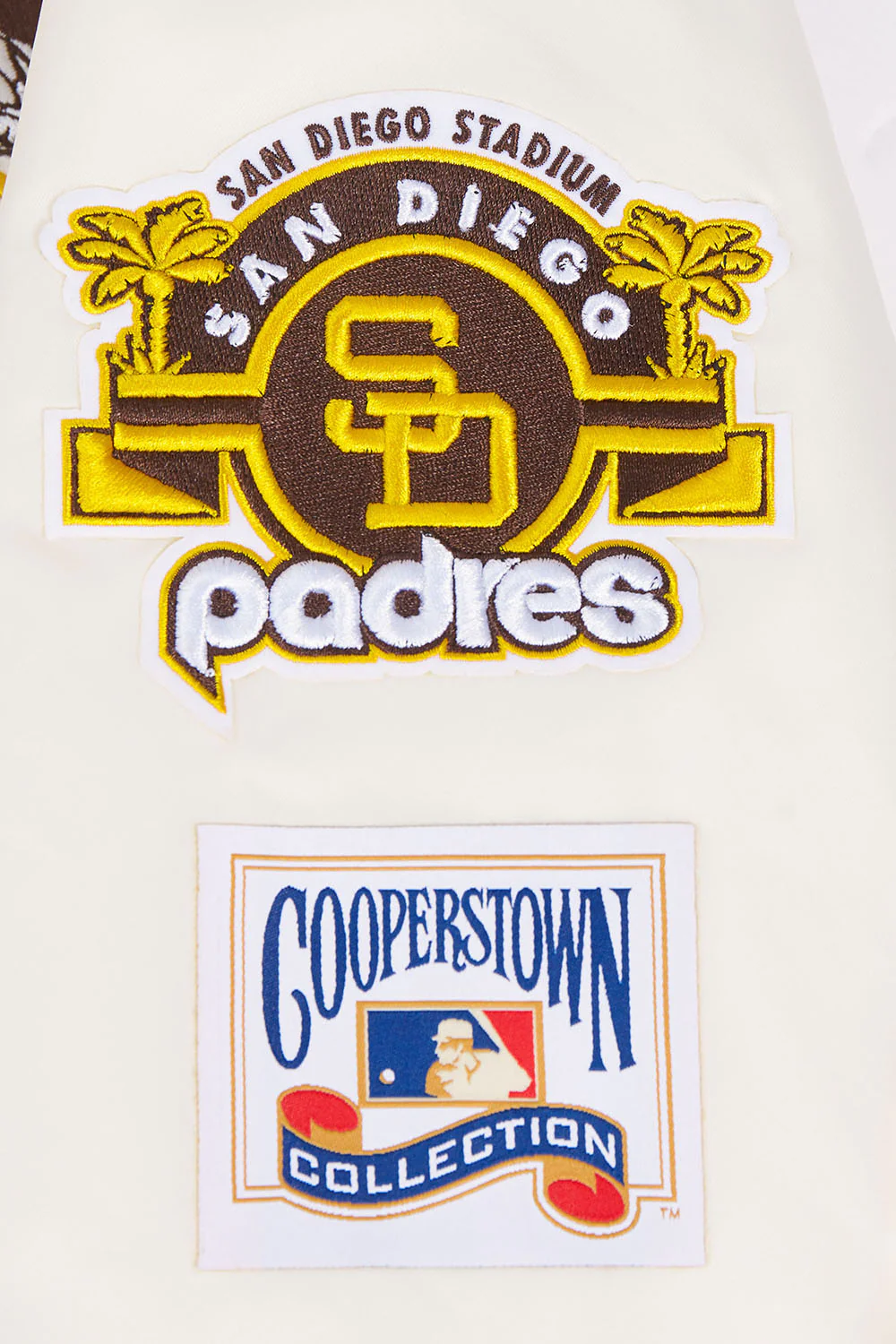 MLB SAN DIEGO PADRES RETRO CLASSIC WOMEN'S RIB SATIN JACKET (EGGSHELL/ BLACK) - Image 8