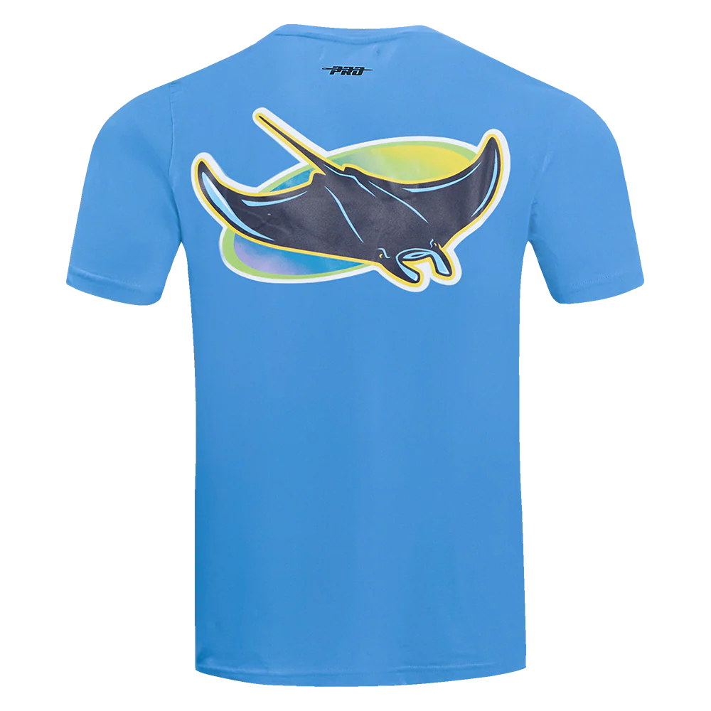 MLB TAMPA BAY RAYS CLASSIC MESH MEN'S SINGLE JERSEY STRIPED TOP (UNIVERSITY BLUE) - Image 3