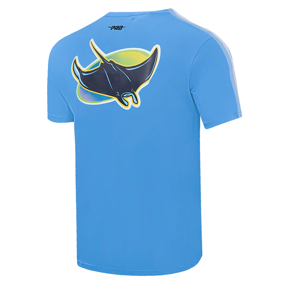 MLB TAMPA BAY RAYS CLASSIC MESH MEN'S SINGLE JERSEY STRIPED TOP (UNIVERSITY BLUE) - Image 4