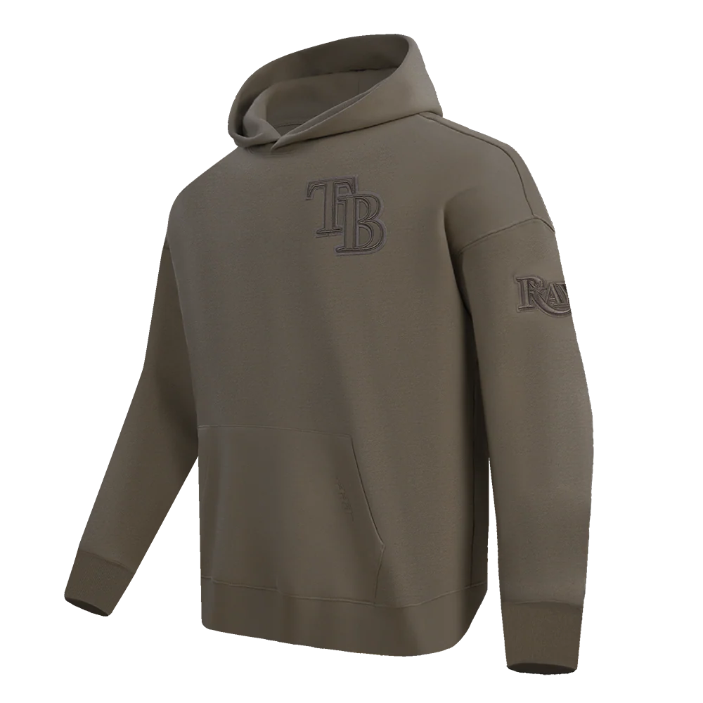 MLB TAMPA BAY RAYS NEUTRAL MEN'S DROP SHOULDER PULLOVER HOODIE (DARK TAUPE) - Image 2