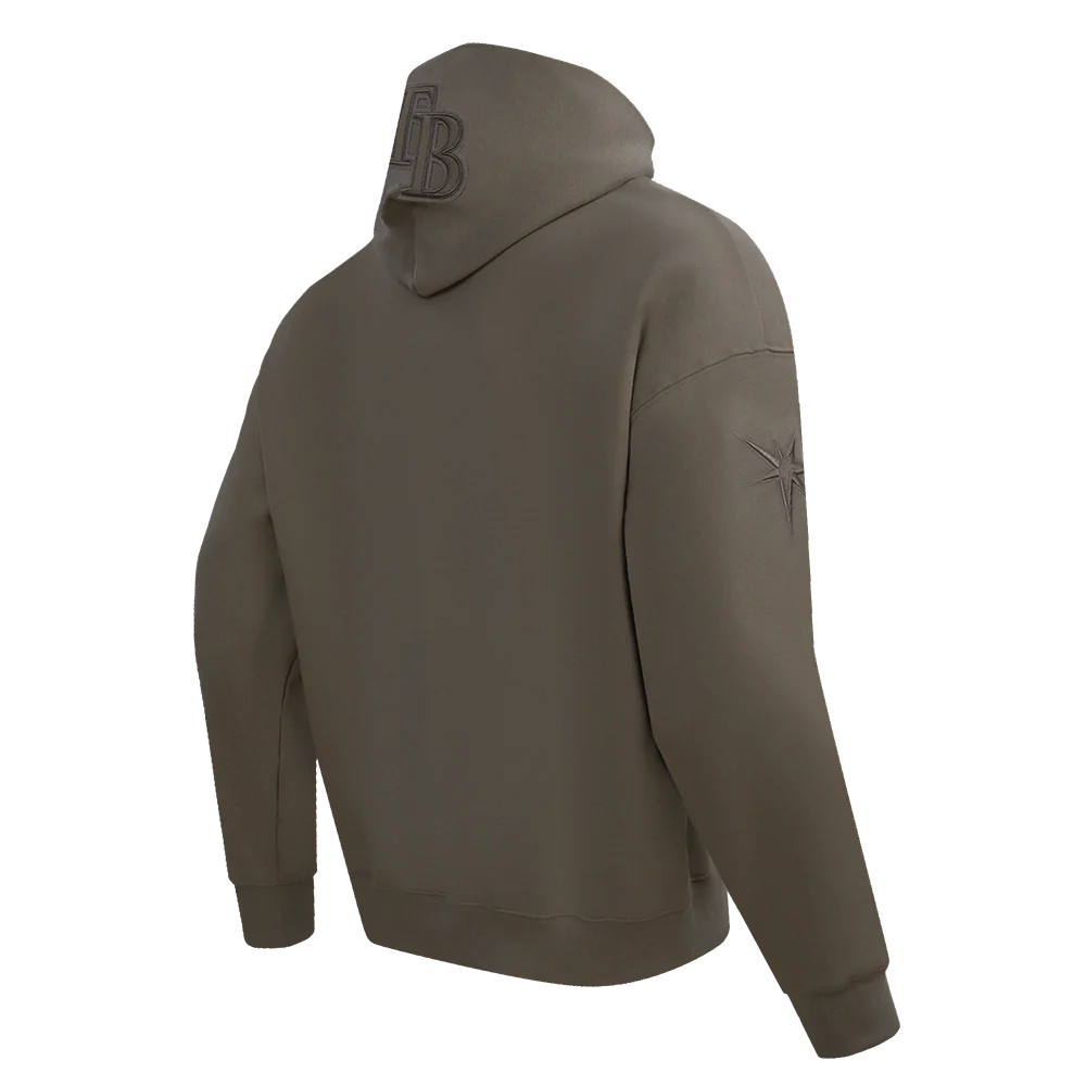 MLB TAMPA BAY RAYS NEUTRAL MEN'S DROP SHOULDER PULLOVER HOODIE (DARK TAUPE) - Image 4