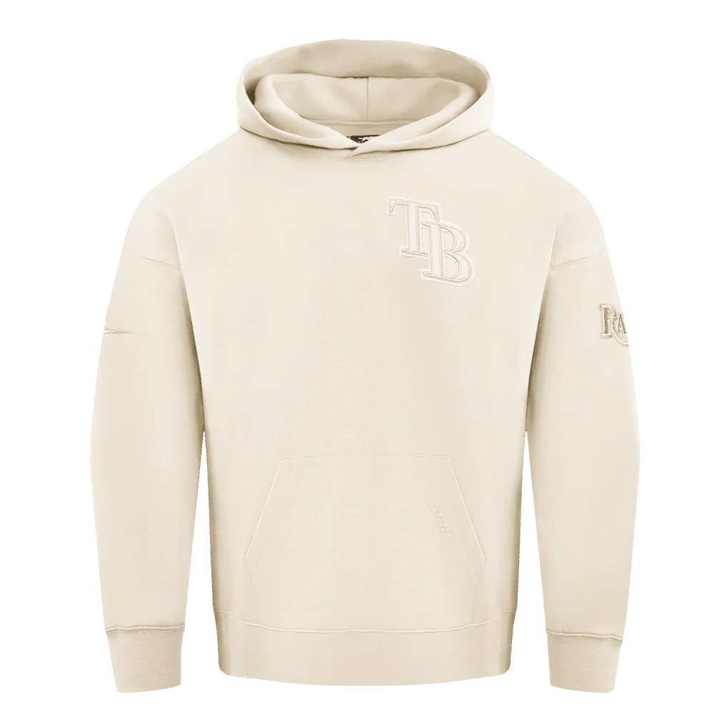 MLB TAMPA BAY RAYS NEUTRAL MEN'S DROP SHOULDER PULLOVER HOODIE (EGGSHELL)