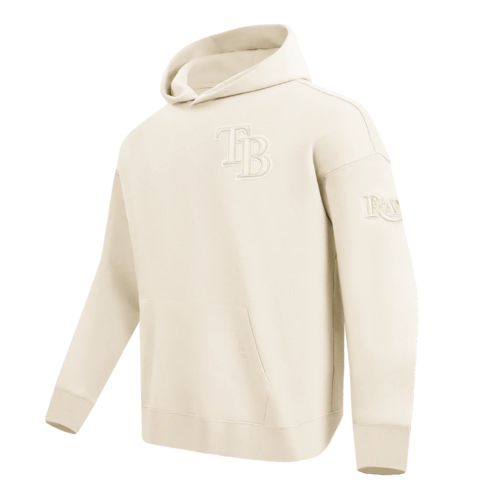 MLB TAMPA BAY RAYS NEUTRAL MEN'S DROP SHOULDER PULLOVER HOODIE (EGGSHELL) - Image 2