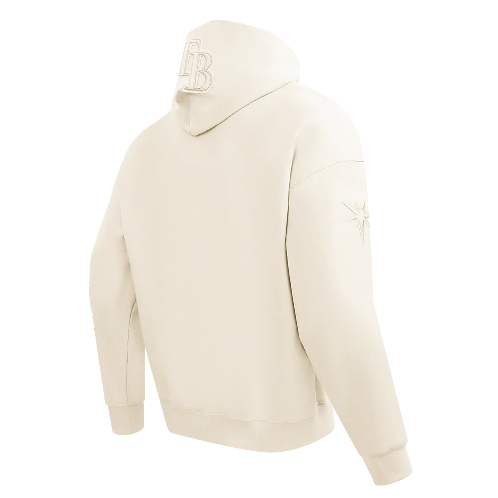 MLB TAMPA BAY RAYS NEUTRAL MEN'S DROP SHOULDER PULLOVER HOODIE (EGGSHELL) - Image 4