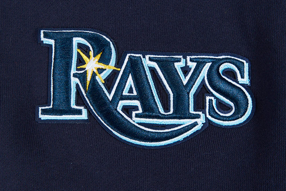 MLB TAMPA BAY RAYS SCRIPT TAIL MEN'S RIB FLEECE PULLOVER HOODIE (MIDNIGHT NAVY) - Image 6