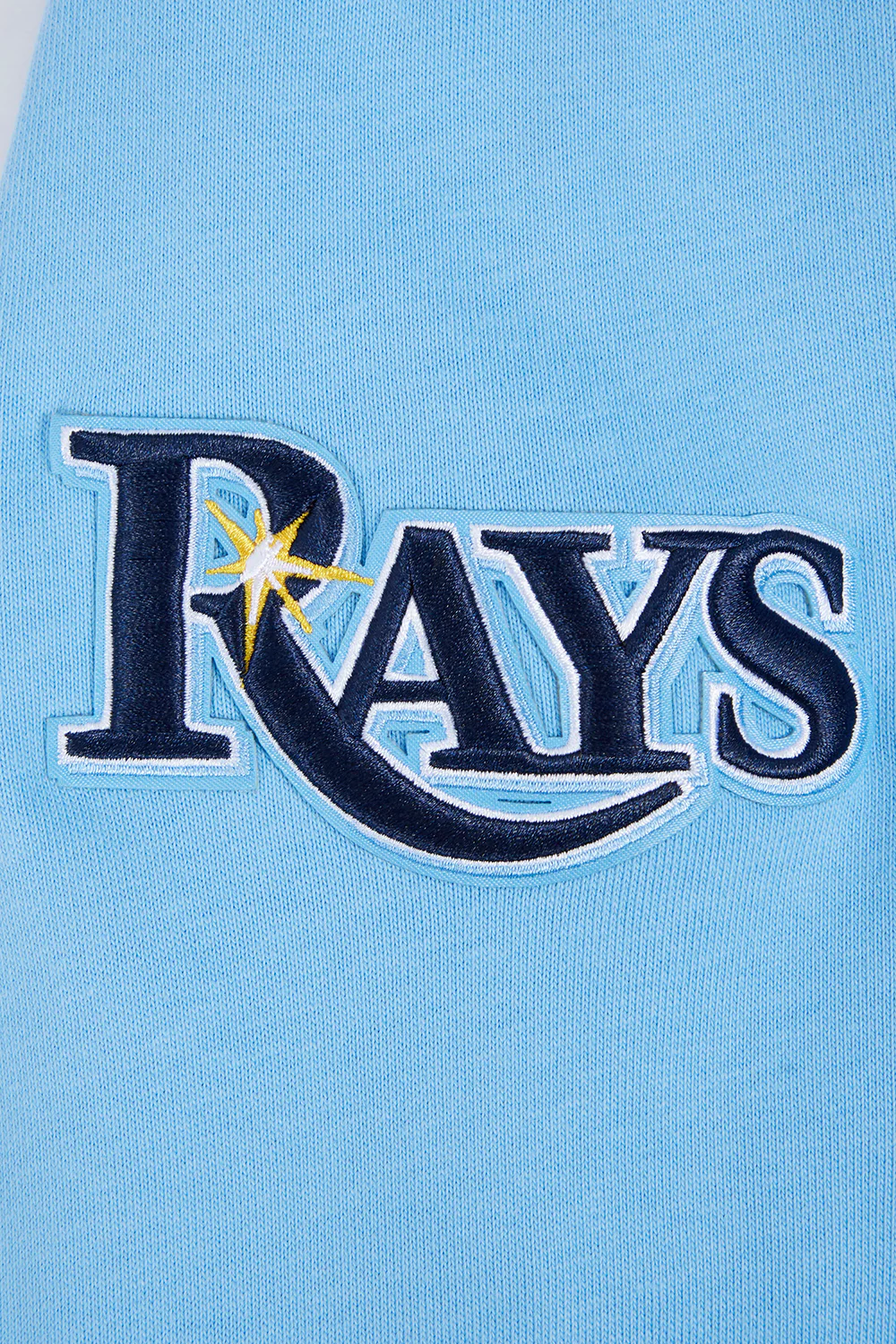 MLB TAMPA BAY RAYS SCRIPT TAIL MEN'S RIB FLEECE PULLOVER HOODIE (UNIVERSITY BLUE) - Image 6