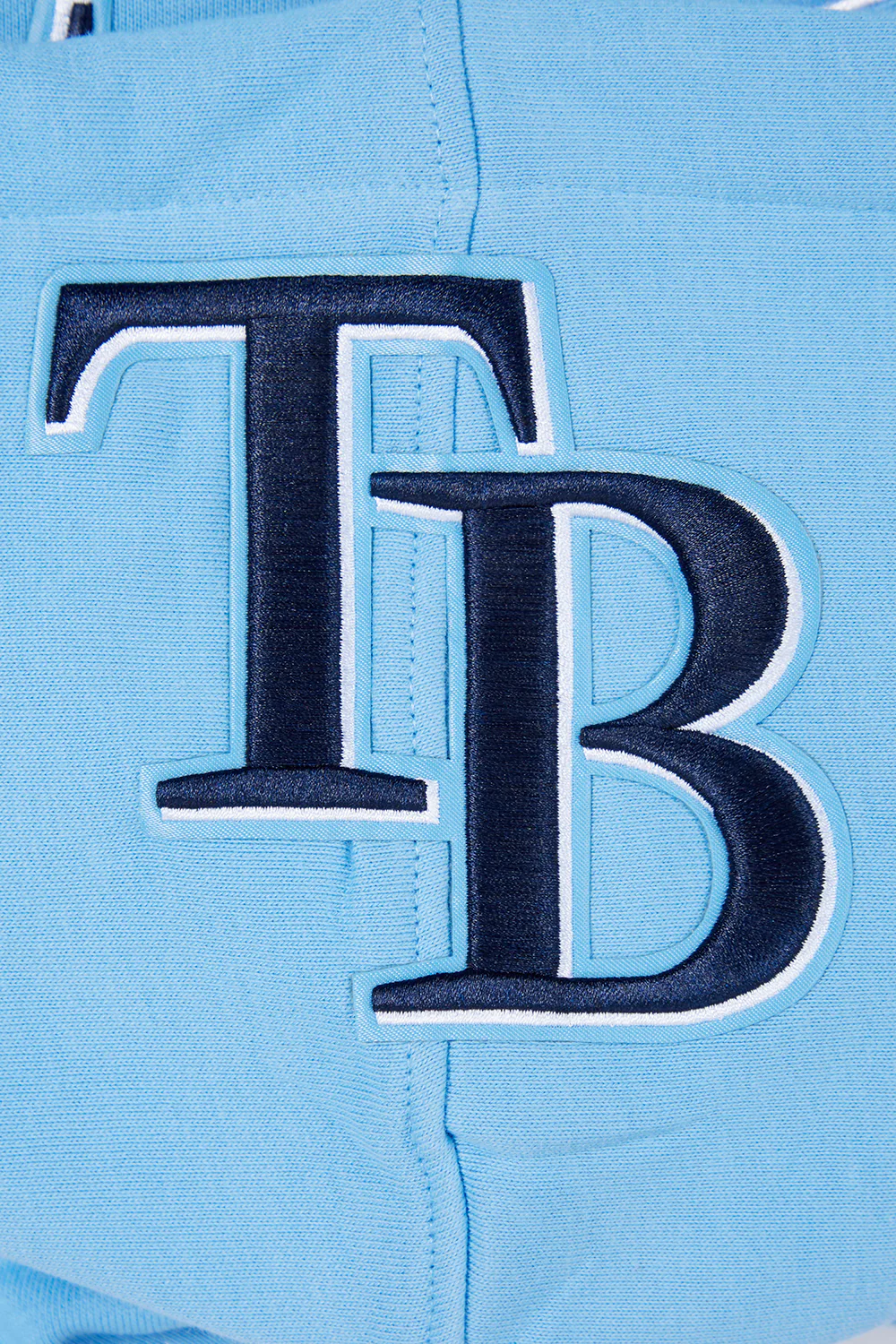 MLB TAMPA BAY RAYS SCRIPT TAIL MEN'S RIB FLEECE PULLOVER HOODIE (UNIVERSITY BLUE) - Image 8