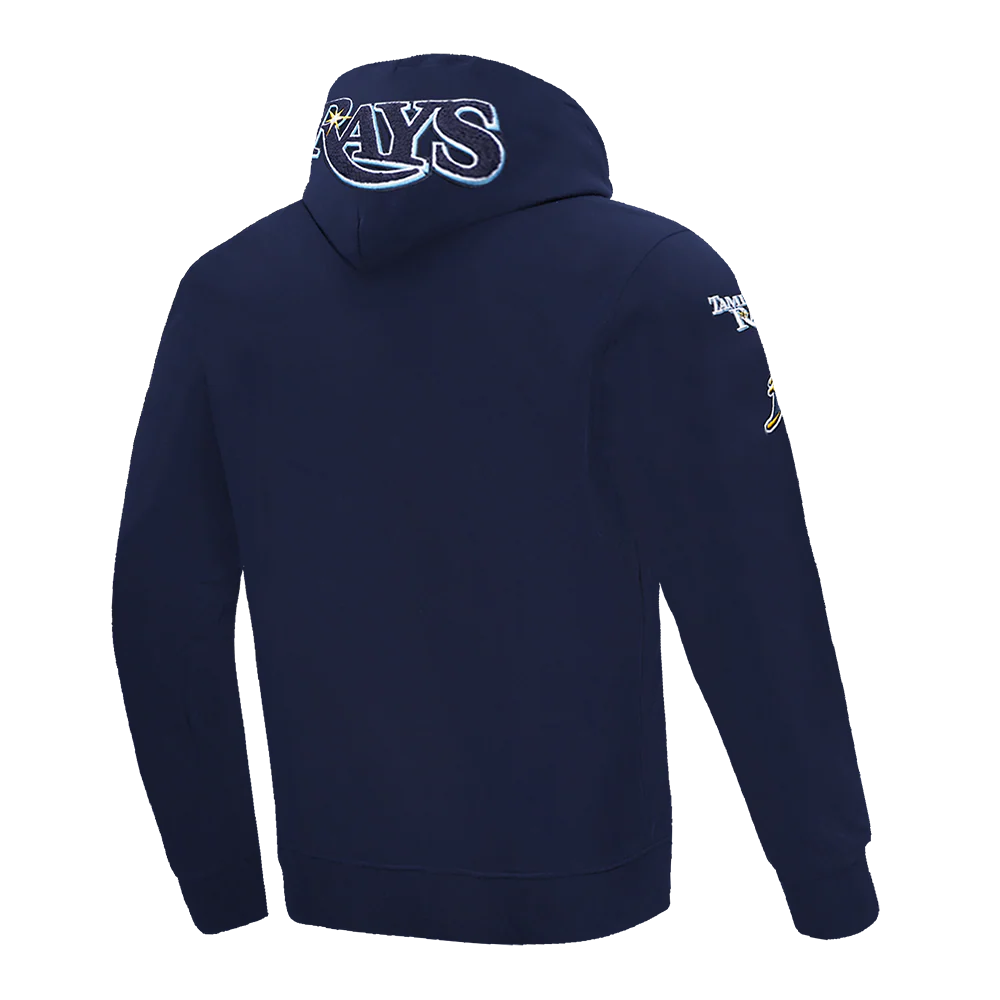MLB TAMPA BAY RAYS CLASSIC CHENILLE MEN'S PULL OVER HOODIE (MIDNIGHT NAVY) - Image 4