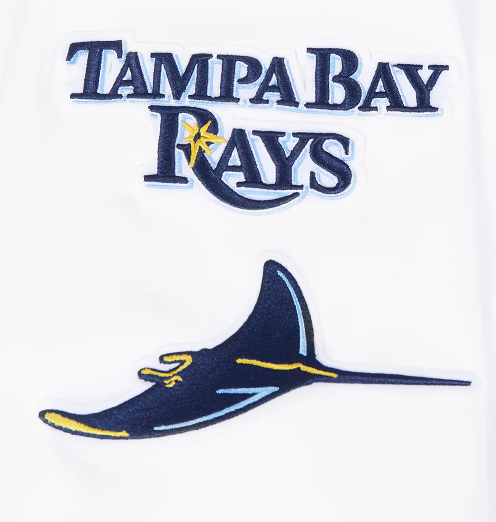 MLB TAMPA BAY RAYS CLASSIC CHENILLE MEN'S FULL ZIP PULLOVER HOODIE (WHITE) - Image 8