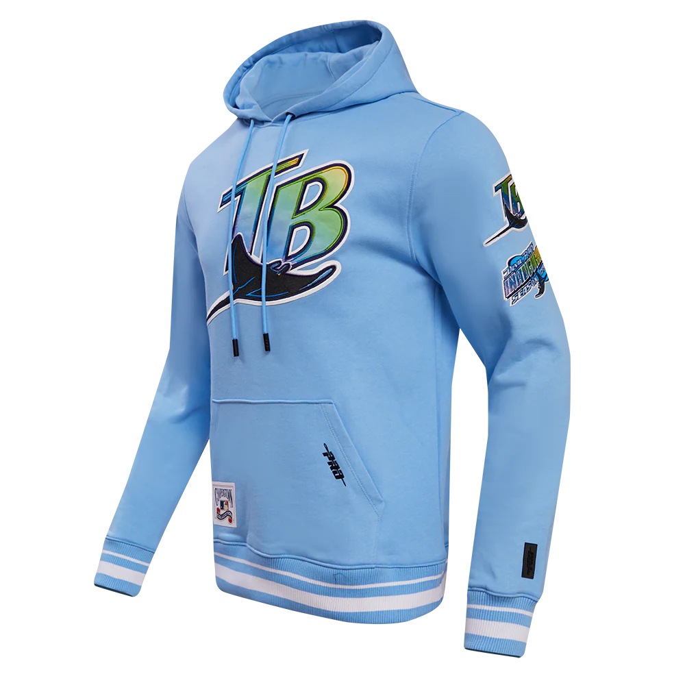 MLB TAMPA DEVIL RAYS RETRO CLASSIC MEN'S PULLOVER HOODIE (UNIVERSITY BLUE) - Image 2