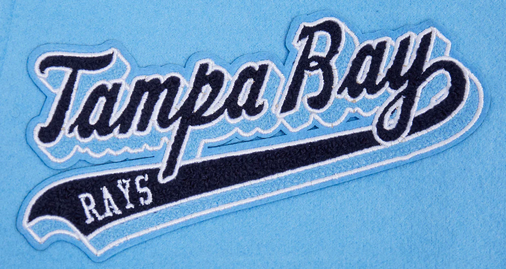 MLB TAMPA BAY RAYS SCRIPT TAIL MEN'S RIB WOOL VARSITY (UNIVERSITY BLUE/WHITE) - Image 4