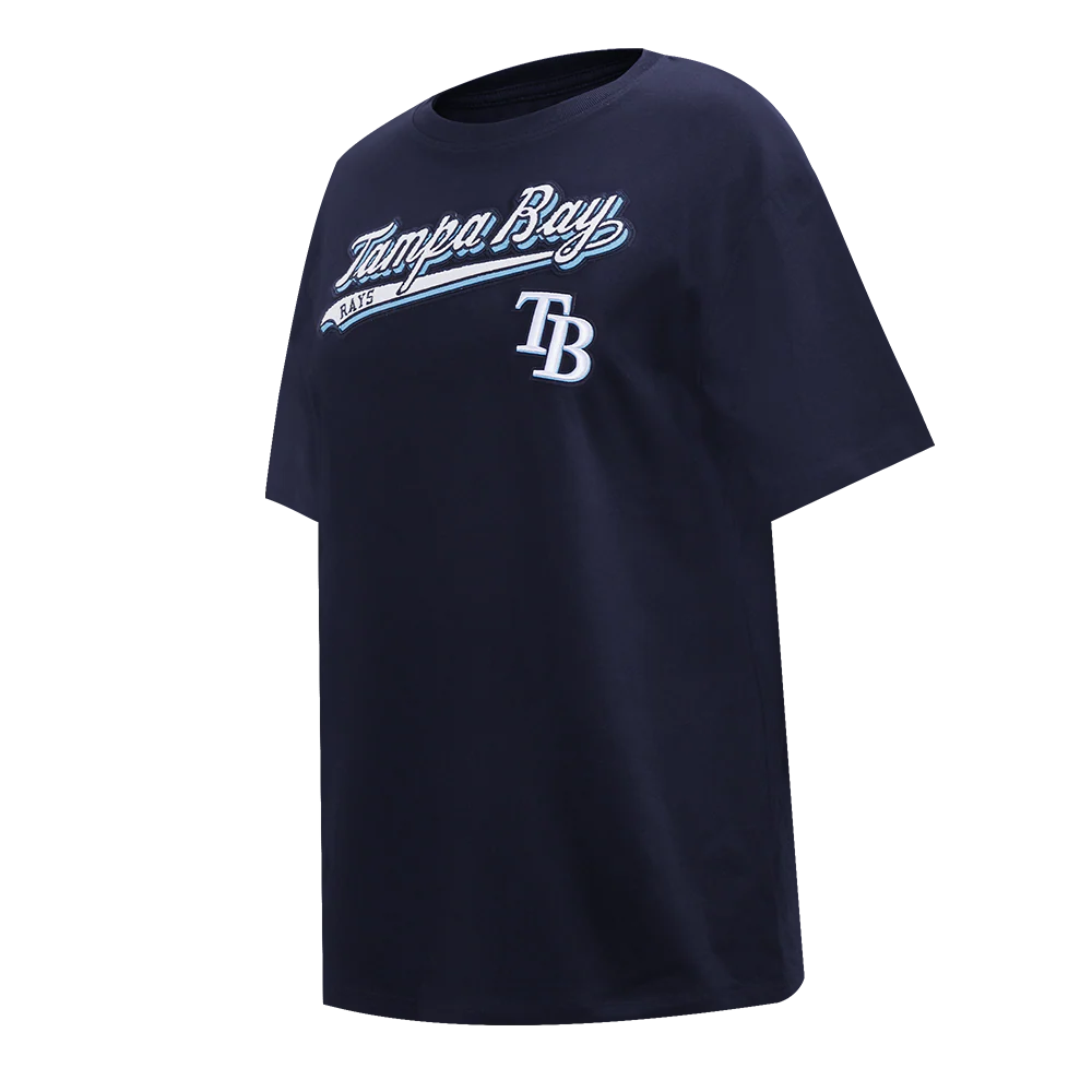 MLB TAMPA BAY RAYS SCRIPT TAIL WOMEN'S BOYFRIEND TOP (MIDNIGHT NAVY) - Image 2