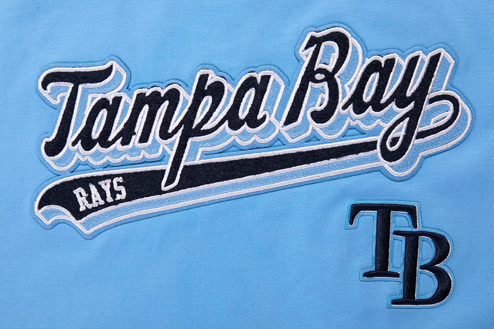 MLB TAMPA BAY RAYS SCRIPT TAIL WOMEN'S BOYFRIEND TOP (UNIVERSITY BLUE) - Image 6