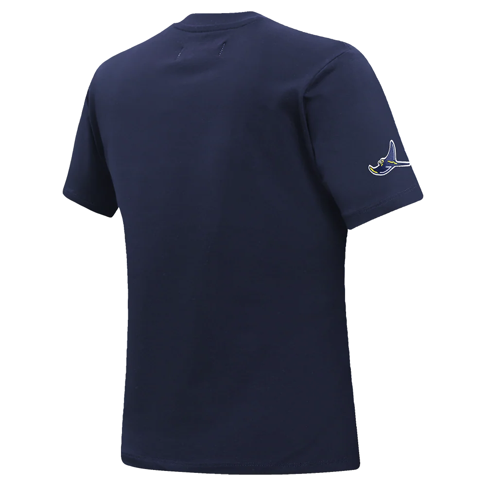 MLB TAMPA BAY RAYS CLASSIC SHORT SLEEVE WOMEN'S SINGLE JERSEY SLIM FIT TOP (MIDNIGHT NAVY) - Image 4