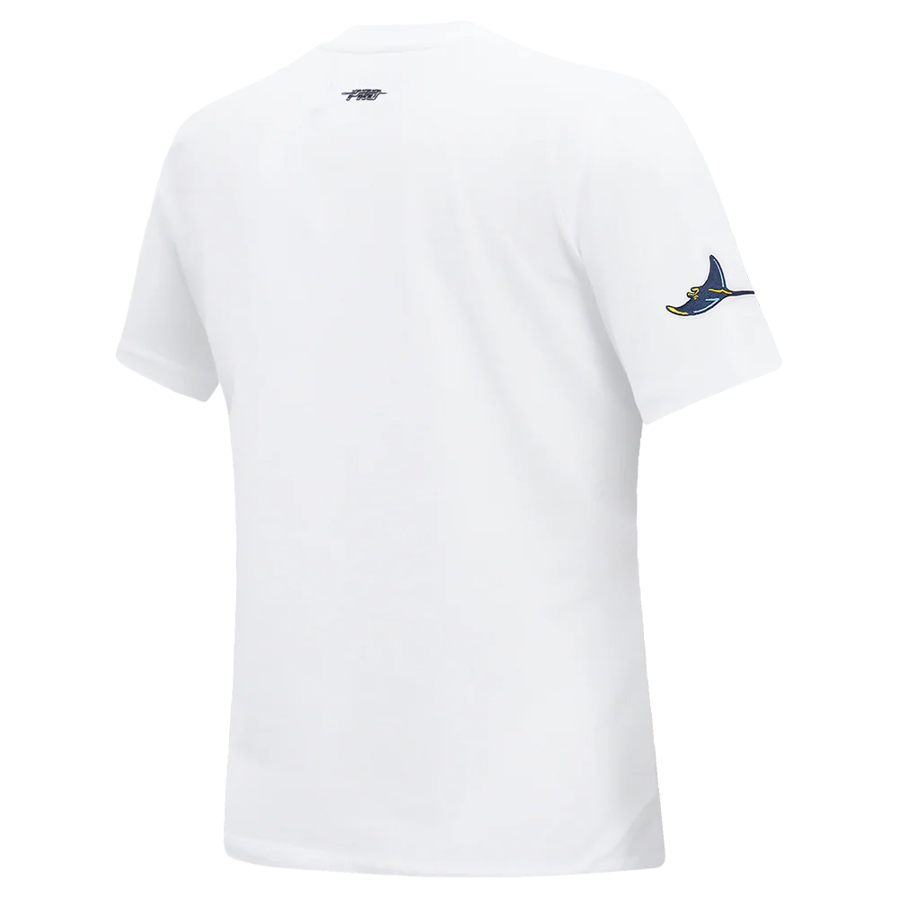 MLB TAMPA BAY RAYS CLASSIC SHORT SLEEVE WOMEN'S SINGLE JERSEY SLIM FIT TOP (WHITE) - Image 4