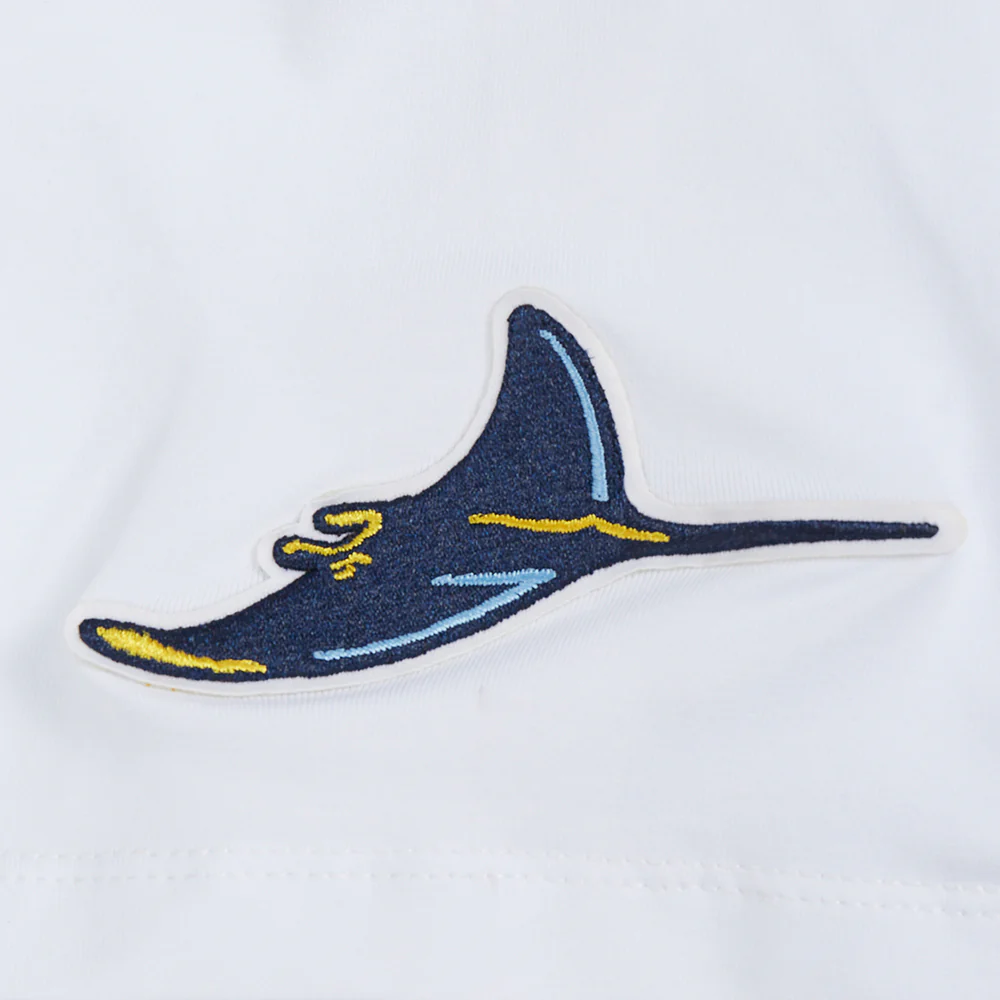MLB TAMPA BAY RAYS CLASSIC SHORT SLEEVE WOMEN'S SINGLE JERSEY SLIM FIT TOP (WHITE) - Image 5
