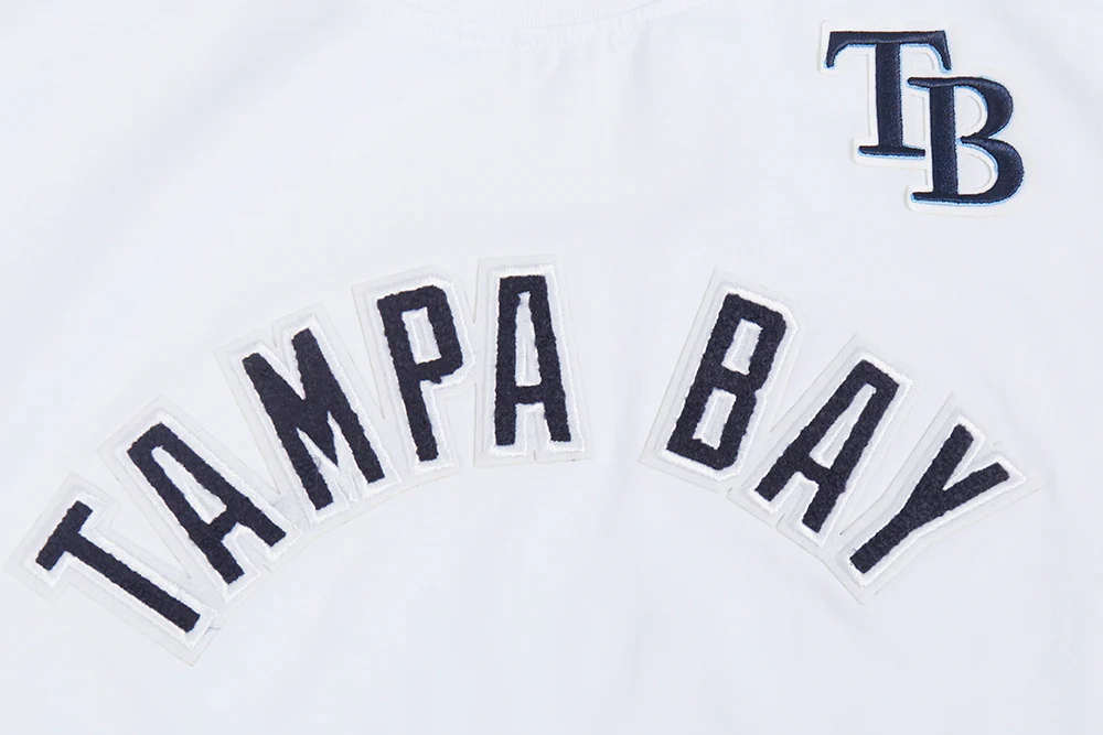MLB TAMPA BAY RAYS CLASSIC SHORT SLEEVE WOMEN'S SINGLE JERSEY SLIM FIT TOP (WHITE) - Image 6