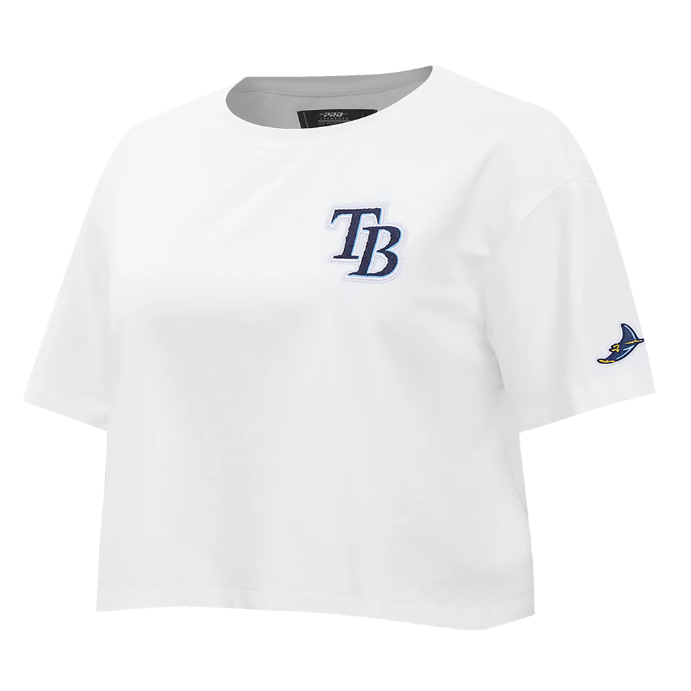 MLB TAMPA BAY RAYS CLASSIC WOMEN'S BOXY TOP (WHITE) - Image 2