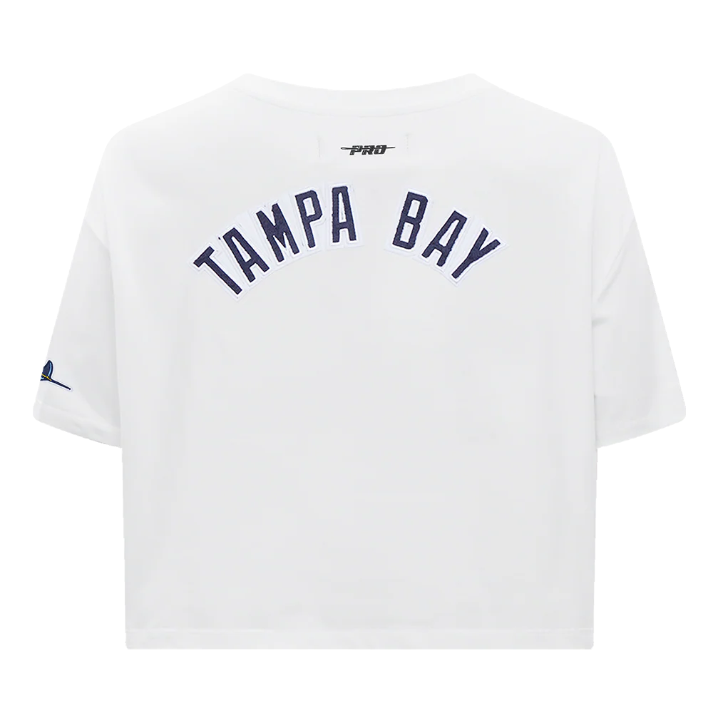 MLB TAMPA BAY RAYS CLASSIC WOMEN'S BOXY TOP (WHITE) - Image 3