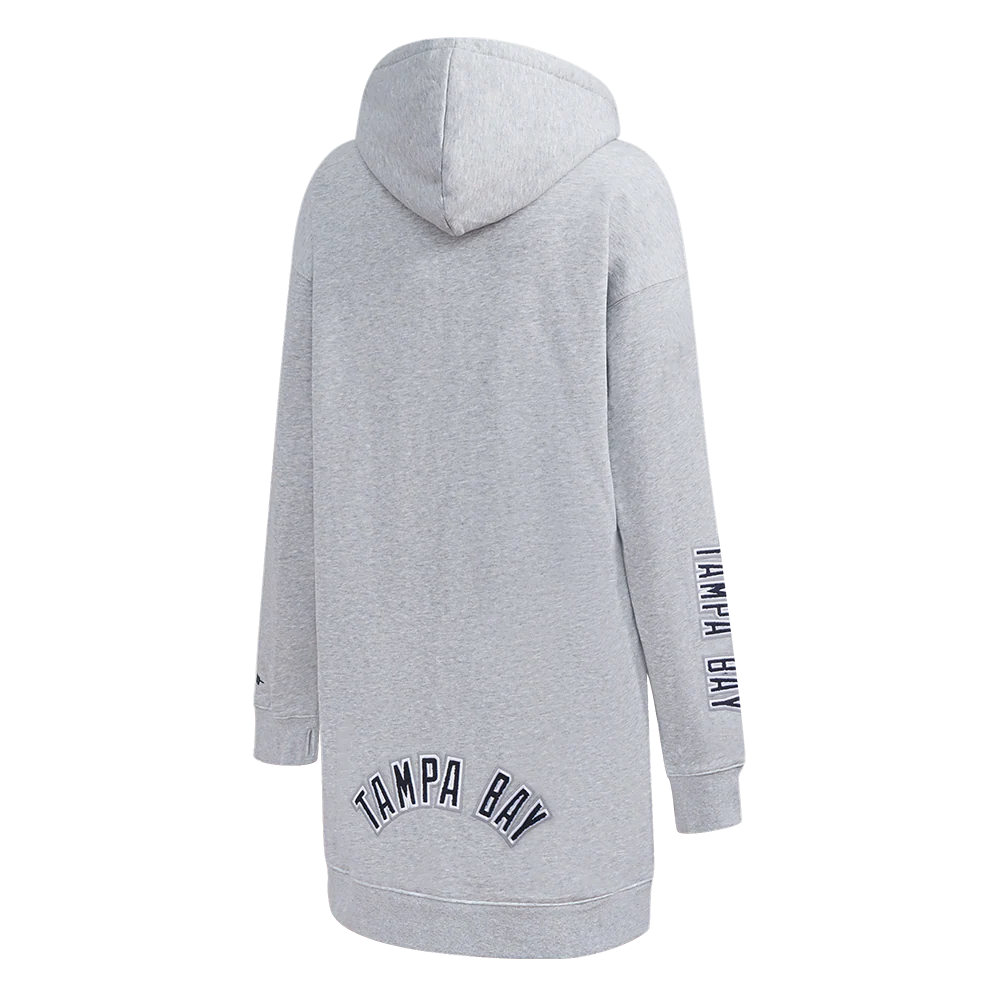 MLB TAMPA BAY RAYS CLASSIC WOMEN'S FLEECE HOODIE DRESS (HEATHER GREY) - Image 4