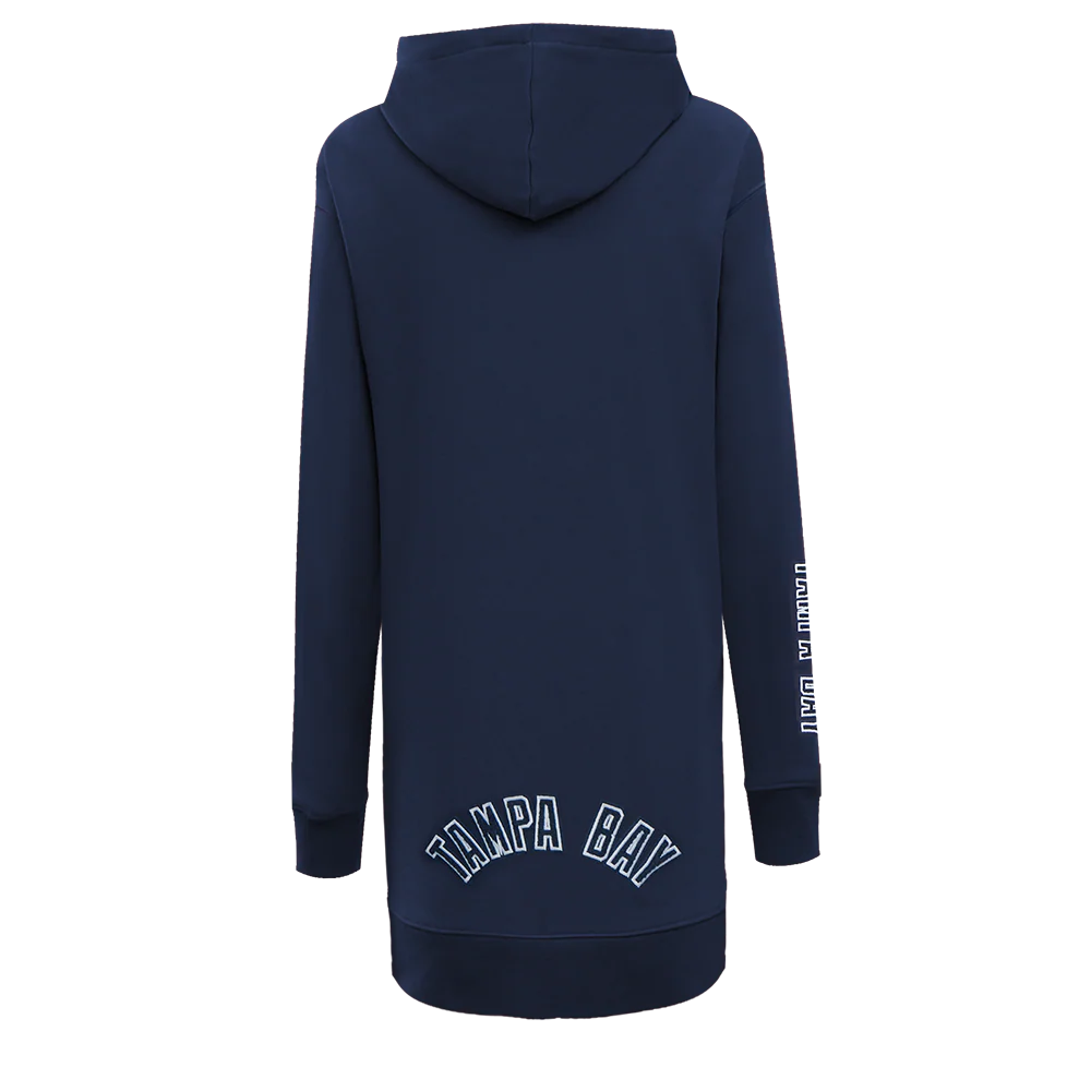MLB TAMPA BAY RAYS CLASSIC WOMEN'S FLEECE HOODIE DRESS (MIDNIGHT NAVY) - Image 3