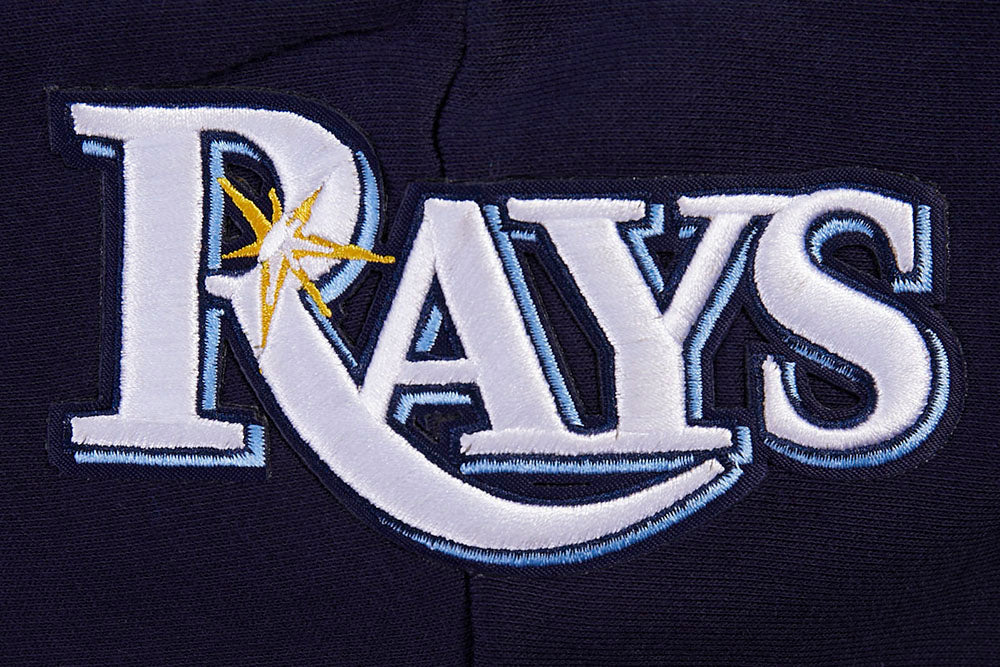 MLB TAMPA BAY RAYS SCRIPT TAIL WOMEN'S RIB FLEECE CROPPED PULLOVER HOODIE (MIDNIGHT NAVY) - Image 6