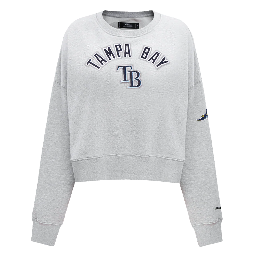 MLB TAMPA BAY RAYS CLASSIC WOMEN'S FLEECE CREWNECK (HEATHER GREY)