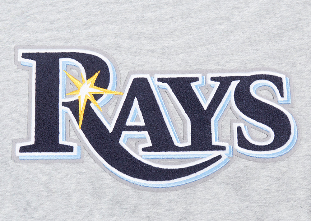 MLB TAMPA BAY RAYS CLASSIC WOMEN'S FLEECE CROPPED PULLOVER HOODIE (HEATHER GREY) - Image 5