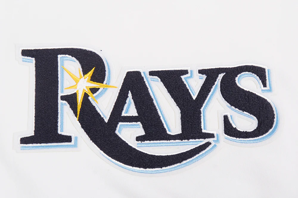 MLB TAMPA BAY RAYS CLASSIC WOMEN'S FLEECE CROPPED PULLOVER HOODIE (WHITE) - Image 7