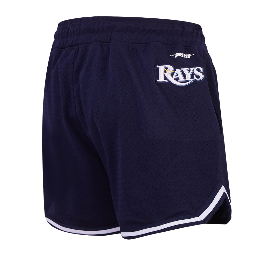 MLB TAMPA BAY RAYS SCRIPT TAIL WOMEN'S MESH TAPE SHORT (MIDNIGHT NAVY) - Image 5