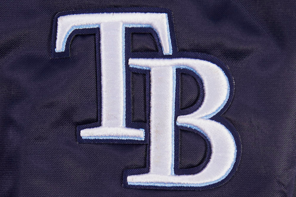 MLB TAMPA BAY RAYS SCRIPT TAIL WOMEN'S SATIN JACKET (MIDNIGHT NAVY) - Image 9