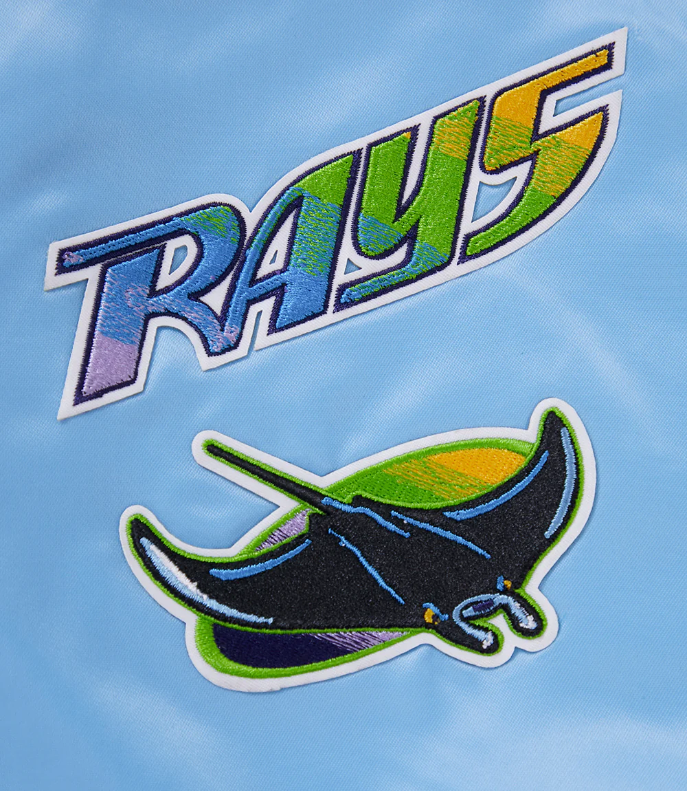 MLB TAMPA BAY RAYS RETRO CLASSIC WOMEN'S RIB SATIN JACKET (UNIVERSITY BLUE) - Image 6