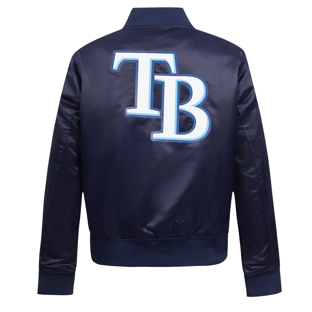 MLB TAMPA BAY RAYS CLASSIC WOMEN'S SATIN JACKET (MIDNIGHT NAVY) - Image 3