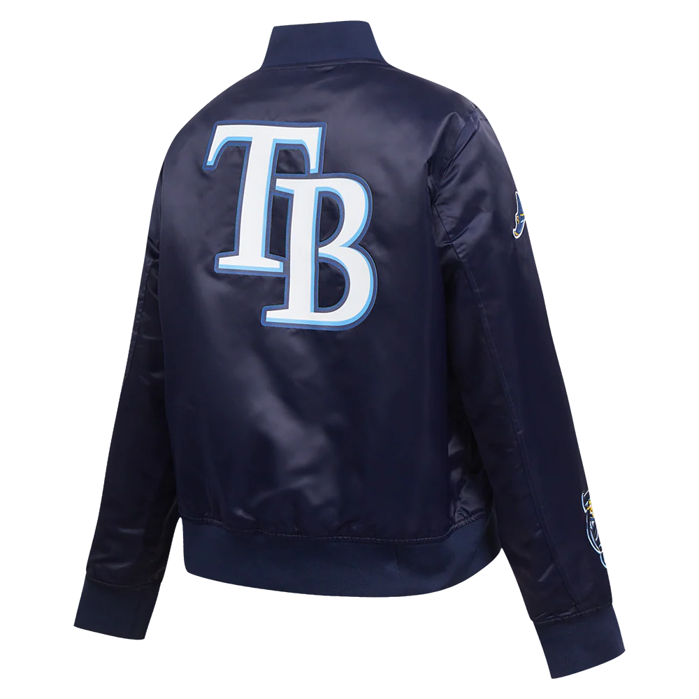 MLB TAMPA BAY RAYS CLASSIC WOMEN'S SATIN JACKET (MIDNIGHT NAVY) - Image 4