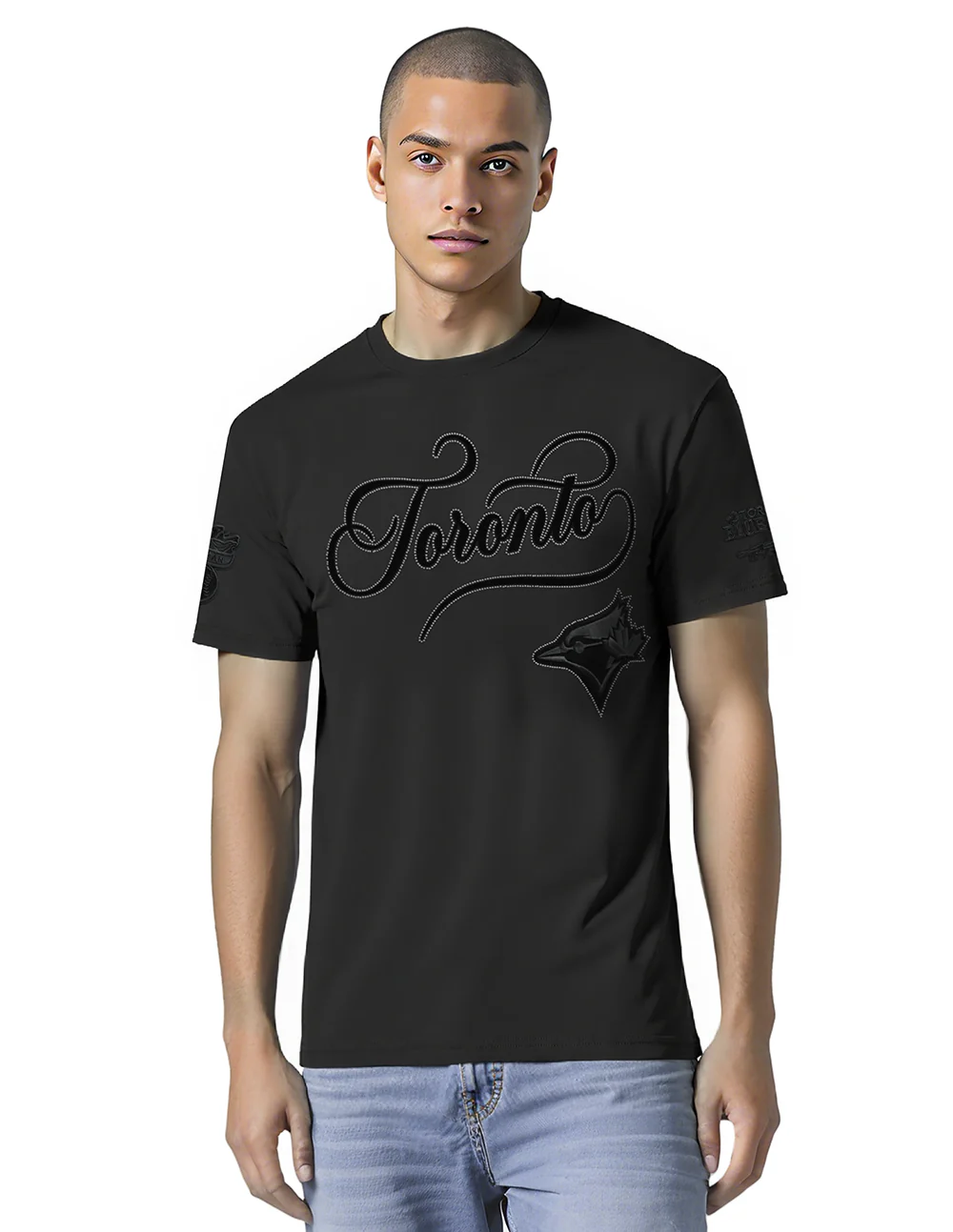 MLB TORONTO BLUE JAYS BLACKOUT MEN'S CJ DROP SHOULDER TEE (BLACK)