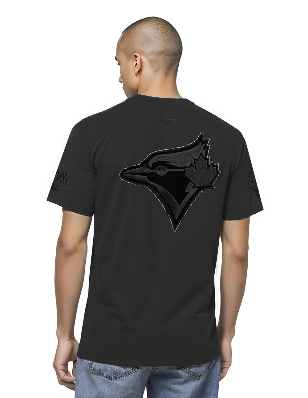 MLB TORONTO BLUE JAYS BLACKOUT MEN'S CJ DROP SHOULDER TEE (BLACK) - Image 2