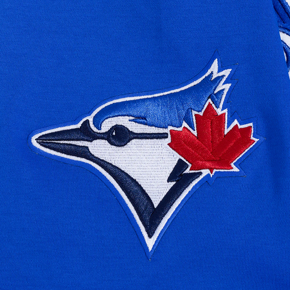 MLB TORONTO BLUE JAYS CLASSIC CHENILLE MEN'S DOUBLE KNIT SHORT SLEEVE PULLOVER HOODIE (ROYAL BLUE) - Image 7