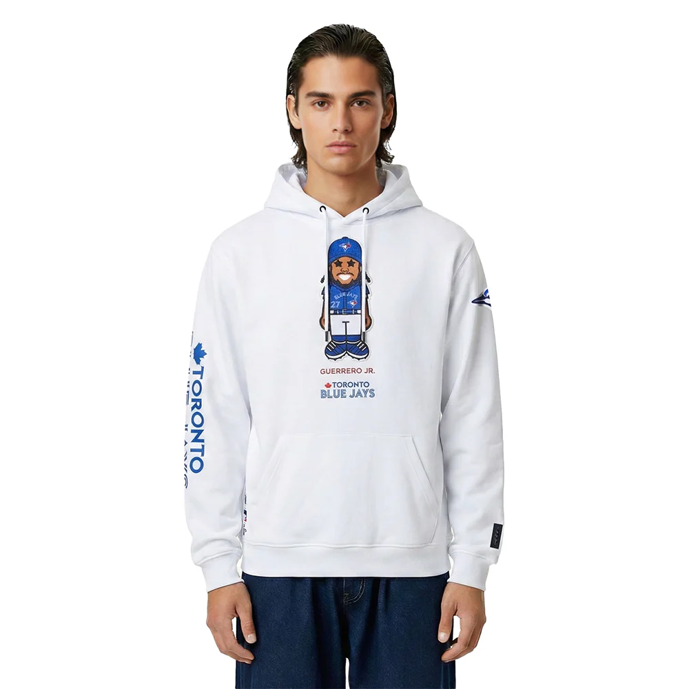 MLB TORONTO BLUE JAYS VLADIMIR GUERRERO JR #27 AVATAR MEN'S FLC PO HOODIE (WHITE)