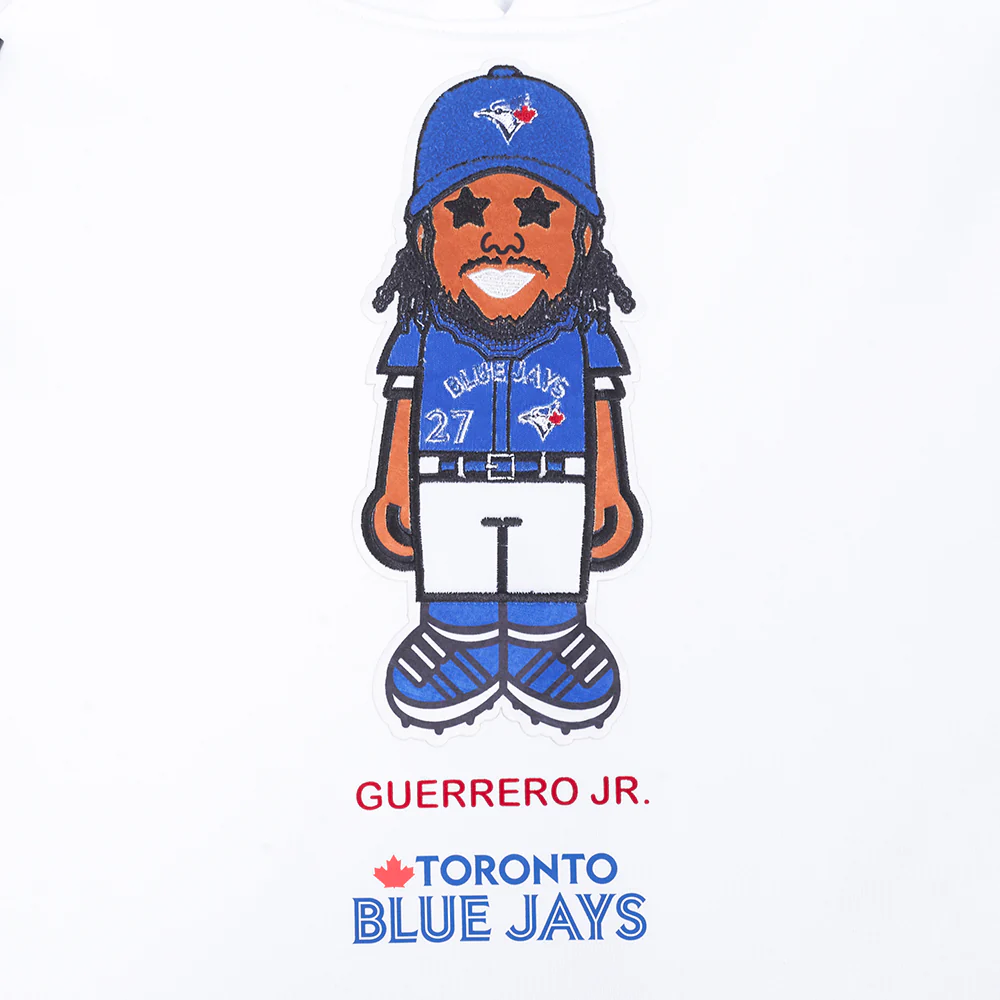 MLB TORONTO BLUE JAYS VLADIMIR GUERRERO JR #27 AVATAR MEN'S FLC PO HOODIE (WHITE) - Image 5